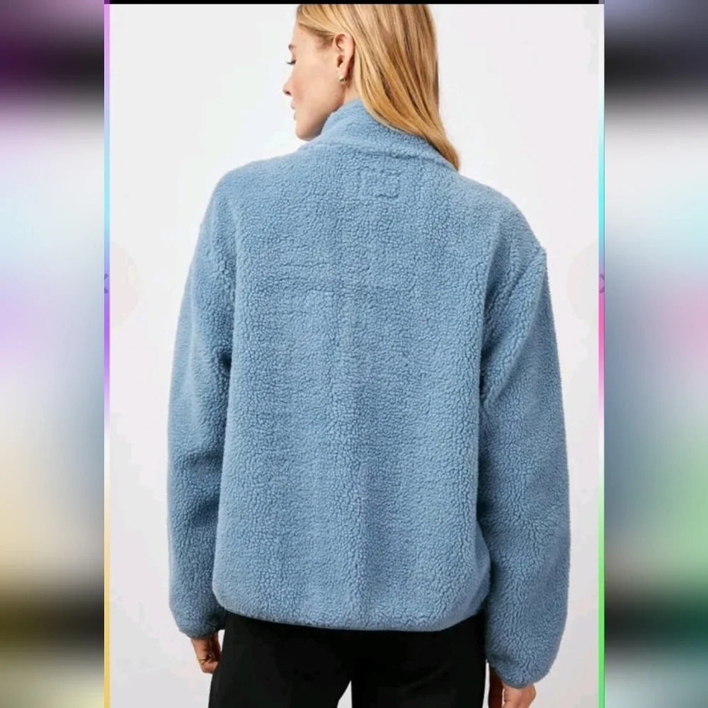 Rails Womens Lorena Steel Blue Sherpa Cozy Winter Outerwear Jacket S - Picture 4 of 16
